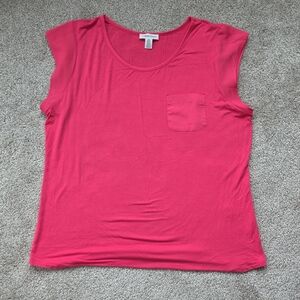 Calvin Klein Women’s Hot Pink Scoop Neck Pocket Tank